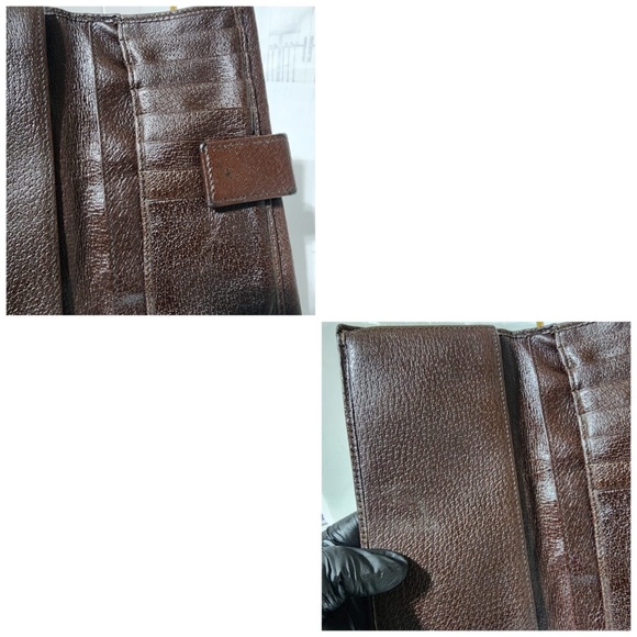 Authentic Gucci Interlocking G Logo Leather Continental Wallet Brown - Picture 10 of 13